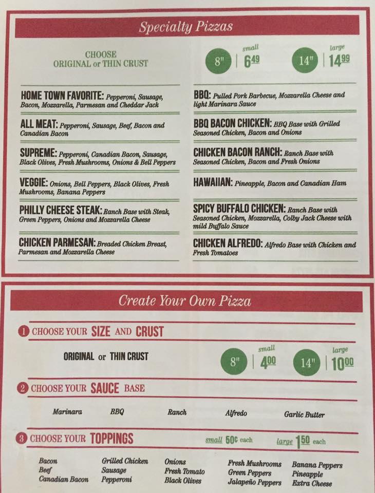 Hometown Pizza Cafe Menu image 1